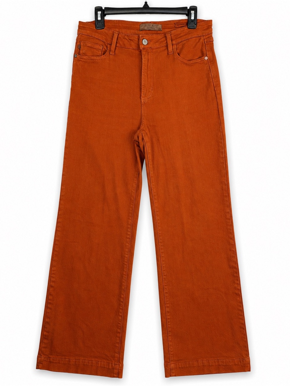 Judy Blue Burnt Orange Wide Leg Cropped Jeans 9/29 High Rise Stretch